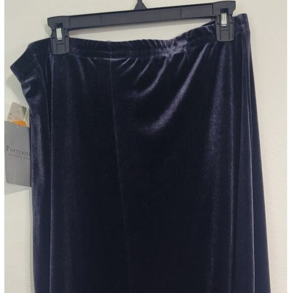 Portraits By Northern Isles Skirt Womens X-Large Velvet Long Twilight Navy NWT - Picture 4 of 8